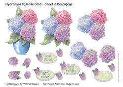 Hydrangea Cascade Card - Sheet 2 Decoupage