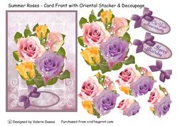 Summer Roses - with Oriental Stacker and Decoupage