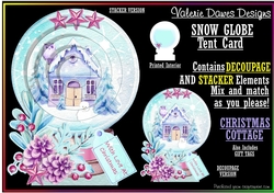 CHRISTMAS SNOWGLOBE Tent Card - Christmas Cottage