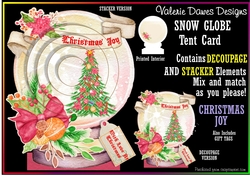 CHRISTMAS SNOWGLOBE Tent Card - Christmas Joy