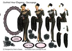 Cocktail Hour Elegance - Decoupage