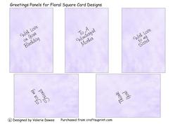 Insert Sheet for Floral Square Card Fronts