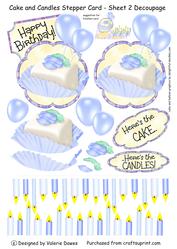 Cake and Candles Stair Stepper Card Sheet 2 Decoupage