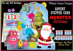 ADVENT STEPPER CARD - Monster Christmas