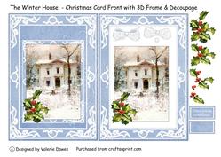 The Winter House - Christmas Card Front with 3D Frame
