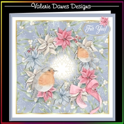 ROBINS & MISTLETOE - 8x8 Card Front with Insert