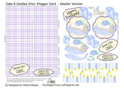Cake & Candles Stair Stepper Card - Smaller Version