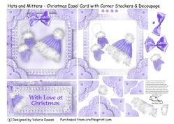 Hats & Mittens Easel Card with Corner Stackers & Decoupage