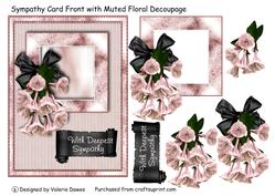 Sympathy Card Front with Muted Floral Decoupage