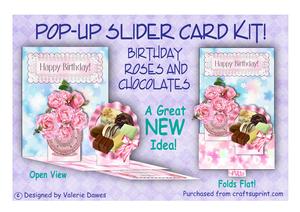 Pop Up Slider Card Kit - Birthday Roses & Chocolates