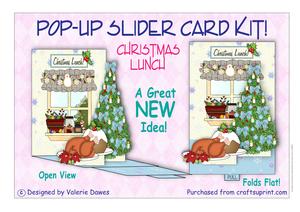 Pop Up Slider Card Kit - Christmas Lunch