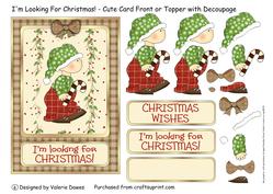I'm Looking for Christmas! - Card Front or Topper