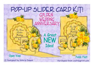 Pop Up Slider Card Kit - Golden Wedding