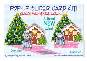 Pop Up Slider Card Kit - Christmas Mouse House