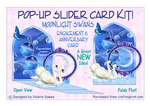 Pop Up Slider Card Kit Swan 'dangler' Engagement/anniversary