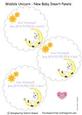 Unicorn New Baby Rocker Card - Insert Panels