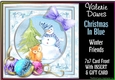 Christmas In Blue 7x7 Card Front - WINTER FRIENDS