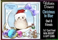 Christmas In Blue 7x7 Card Front - OWL & FRIENDS