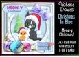 Christmas In Blue 7x7 Card Front - MEOW-Y CHRISTMAS!