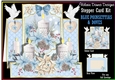FRAME STEPPER CARD - Blue Poinsettias & Doves