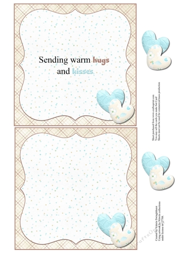 Two on a sheet Inserts to match Beary Merry Christmas Wishes