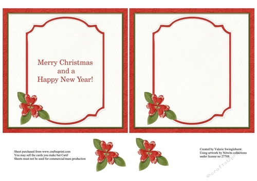 Two on a sheet Inserts one with verse one without  to match Seasons Greetings Ho Ho Ho