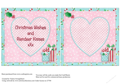 Two on a sheet Inserts one with verse one without  to match Santas little Helper quick card front