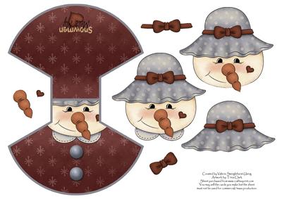 Snowgirl in Hat Wobble Card