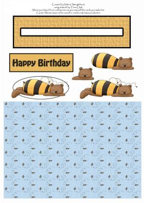 Birthday Bee Penny Slider Card Front