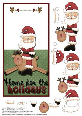 Santa Riding Reindeer Home