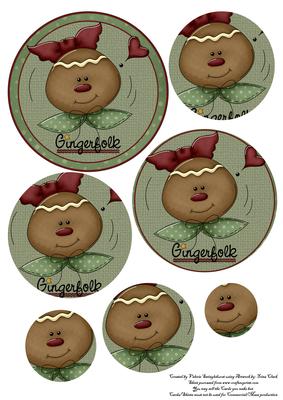 Sweet Gingerfolk Circle Stacker Card