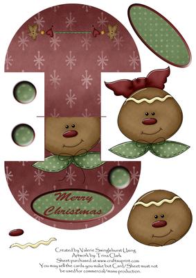 Merry Christmas Sweet Gingers Wobble Card