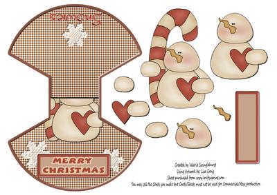 Wobbly Candy Cane Snowman Wobble Card