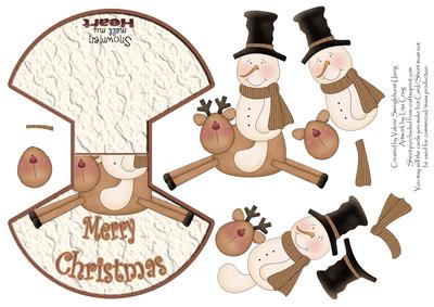 Snowman on a Wobbly Reindeer Wobble Card