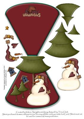 Snowgirl with Trees Wobble Card