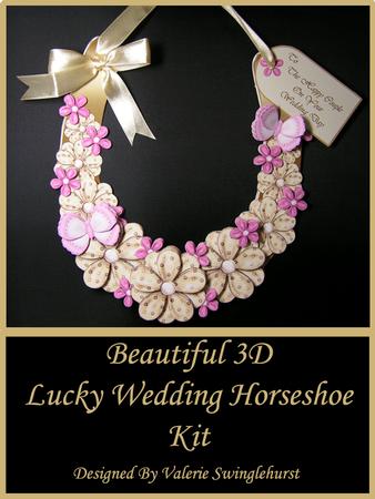 Beautiful Pink 3D Decoupage Lucky Wedding Horseshoe Kit