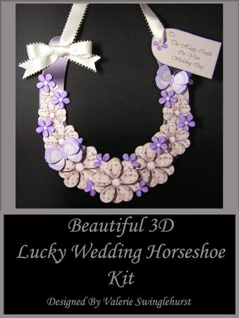 Beautiful Purple 3D Decoupage Lucky Wedding Horseshoe Kit