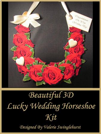 Beautiful Red Rose 3D Decoupage Lucky Wedding Horseshoe Kit