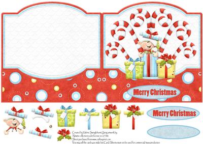 Elf Has Candy and Pressies Quick Card