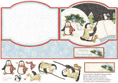 Fishing Penguin and His Friends at Play Quick Card