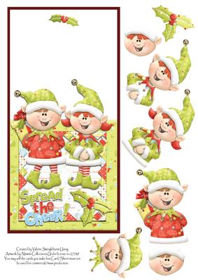 Elves Spreading the Cheer Over the Top Card