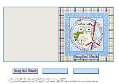 Beary Best Friends Cut and Fold Quick Card