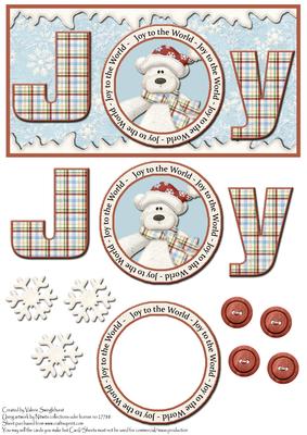 Polar Bear Joy Dl Card Front or Topper