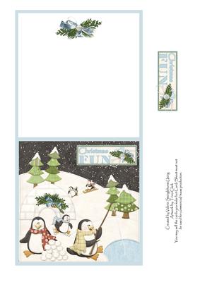 Christmas Fun Penguins at Play Top Fold Card