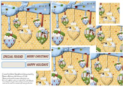 Christmas Baubles Pyramid Card Front