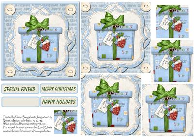 Just for You Christmas Present Pyramid Card Front