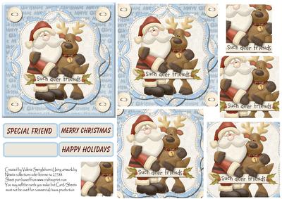 Such Deer Friends Pyramid Card Front