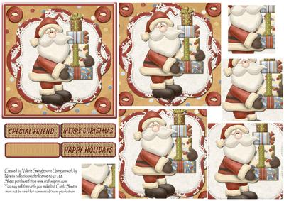 Santa Brings Gifts Pyramid Card Front
