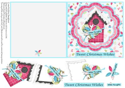 Tweet Christmas Wishes Birdhouse Quick Card