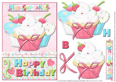 Living the Sweet Life Cupcake Birthday Card Front
